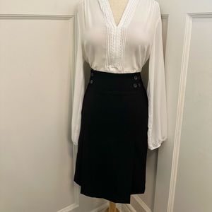 Banana Republic 100% Wool Skirt with Button Accent